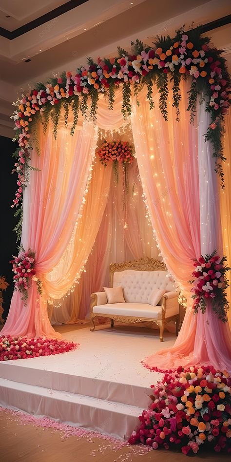 Decorated wedding stage